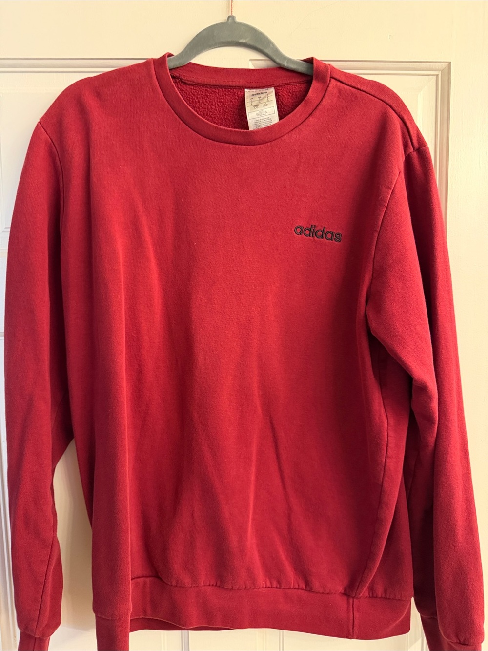 adidas Red Crewneck Pullover Sweatshirt